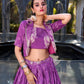 Tussar Silk Floral Print Jacket Lehenga Set Festive Wear