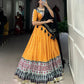 Yellow Color Rayon Bandhej Print Navratri Lehenga Choli Set