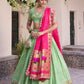 Embroidered Jacquard Silk Lehenga Choli