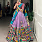 Women's Tussar Silk Lehenga Choli Set with Floral and Foil Print