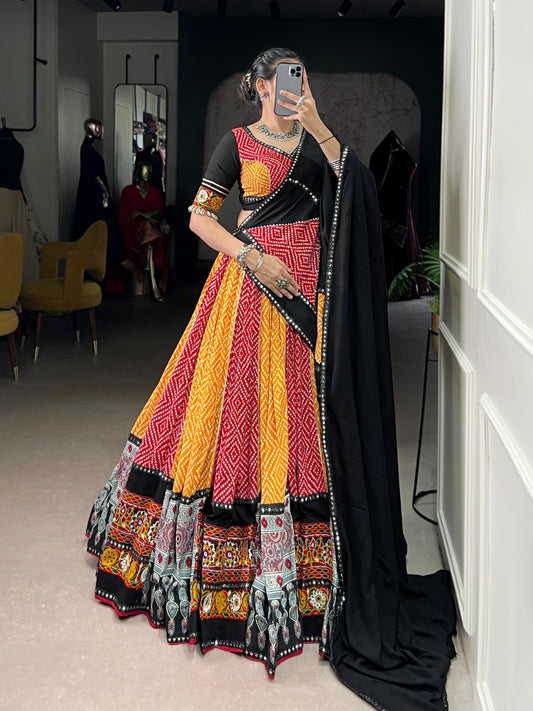 Captivating Multi-Color Mirror Work Navratri Special Lehenga Choli