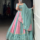 Light Pink Color Emboidery Work With Lace Touch Up Rayon Chaniya Choli