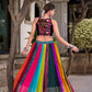 Multi Color Original Mirror Gamthi Work With Lace Touch Up Rayon Chaniya Choli
