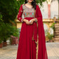Launching New Party Wear Look Gown Dupatta Set