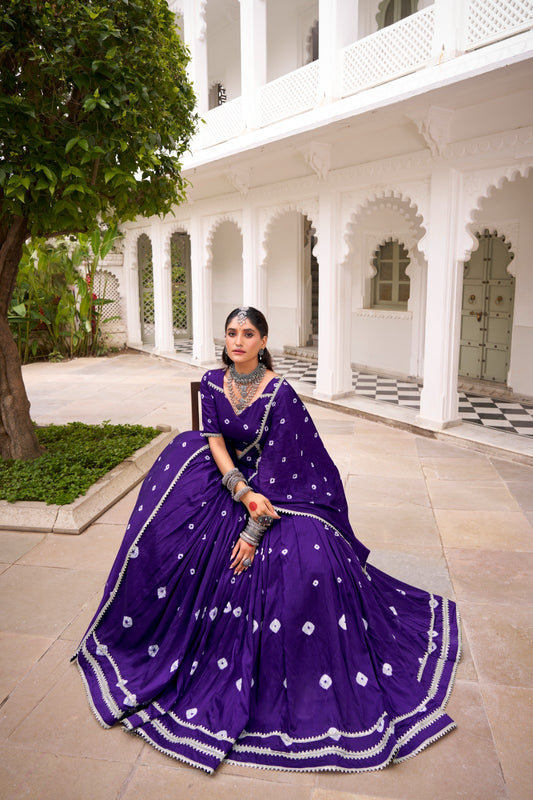 This Navratri, celebrate the fusion of fashion with tradition – Chanderi Bandhani design choli will give you charm and a unique glow on every rhythm of Garba