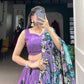 In a world of monochrome, be the burst of color in a floral print lehenga
