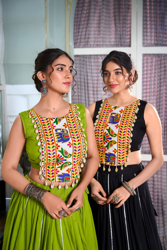 Festive Fashion at Its Best: Rayon Lehenga and Gamthi Work Blouse for Navratri