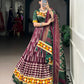A festive blend of elegance and culture – Tasar silk with intricate Gamthi work, perfect for Navratri nights