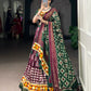 A festive blend of elegance and culture – Tasar silk with intricate Gamthi work, perfect for Navratri nights