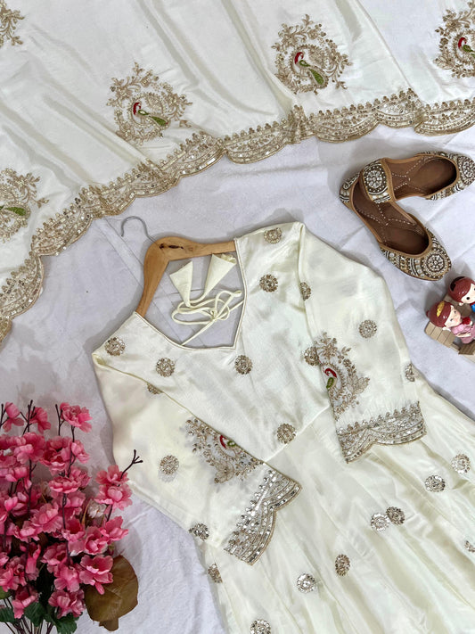 Enhance the beauty of your wardrobe with this newly launched designer anarkali gown with elegant dupatta