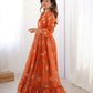 Orange Safari Muse Orange Floral Gown