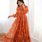 Orange Safari Muse Orange Floral Gown