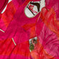 Comfortable gown with faux georgette fabric with printed work with stitched pant and dupatta