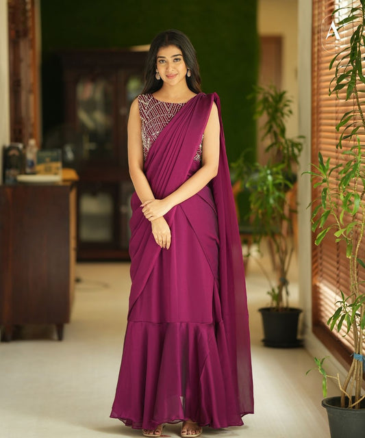 Presenting By New Party Wear designer gown Saree