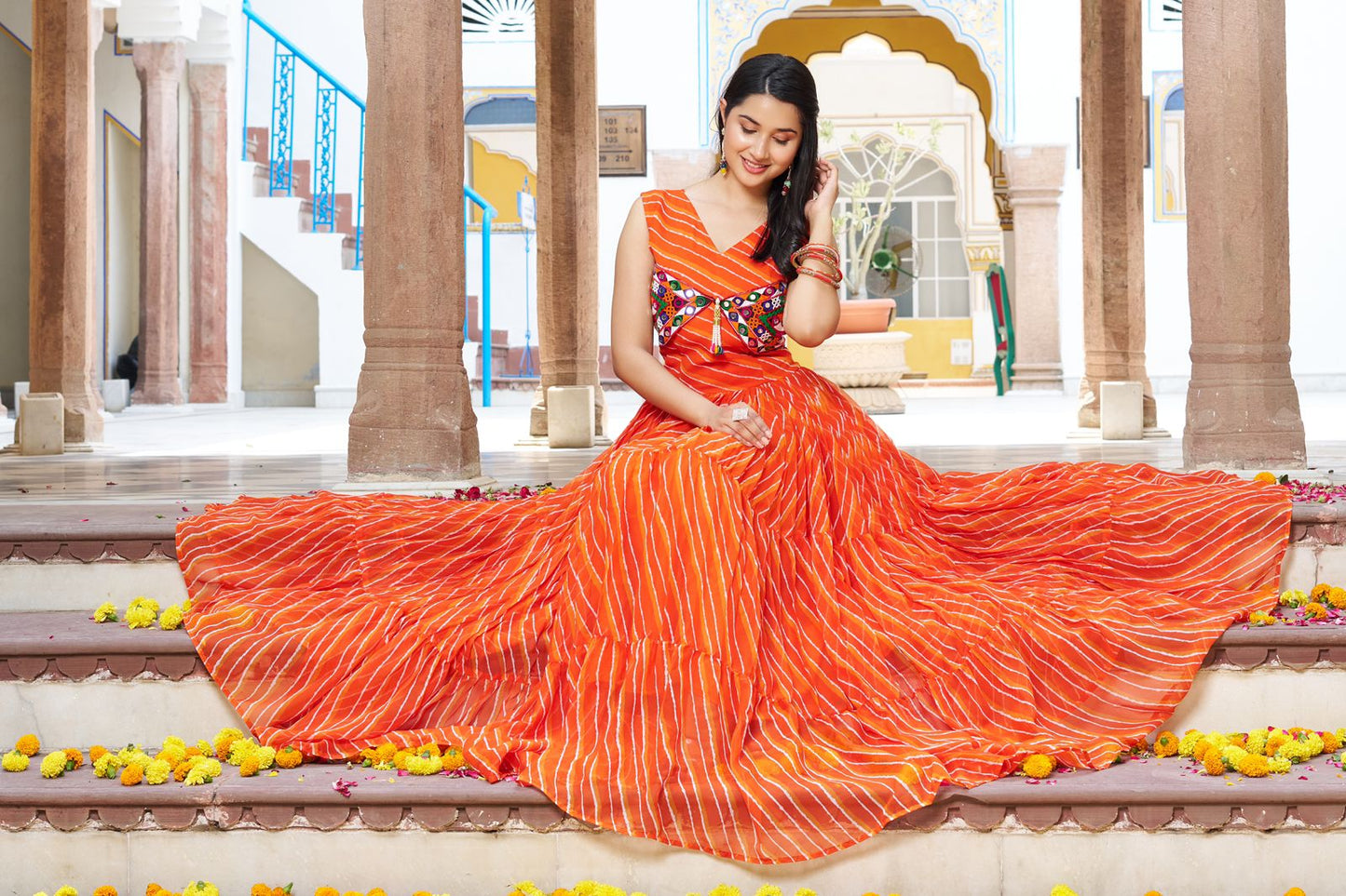 Launching Navratri Special Gamathi Work Gown