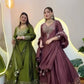 Presenting New Designer Collection In Roman simmer silk With Embroidery Work Top-Bottom And Dupatta Set Fully Stitched Ready To Wear
