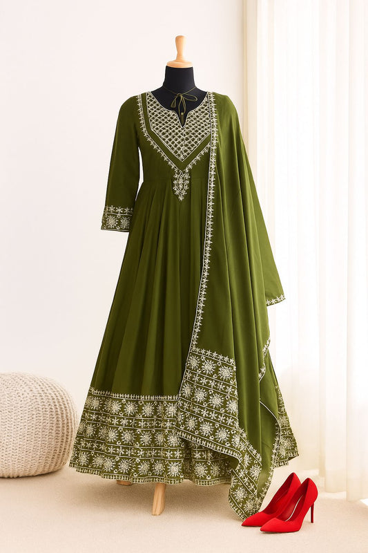 Presenting New Designer Collection In Roman simmer silk With Embroidery Work Top-Bottom And Dupatta Set Fully Stitched Ready To Wear