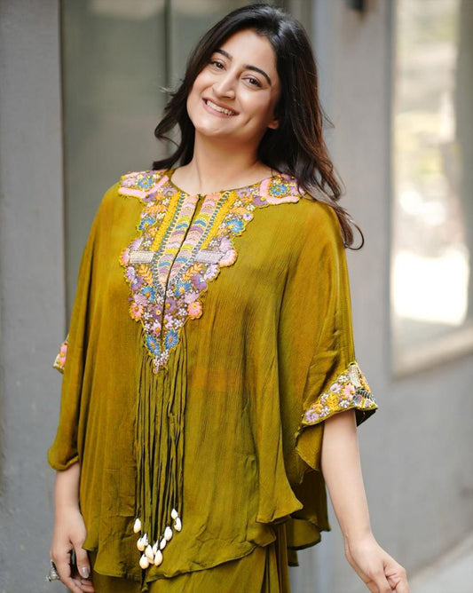 New trendy three piece indo western with sequence embroidered work