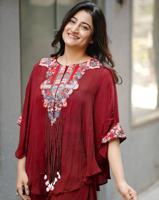 New trendy three piece indo western with sequence embroidered work