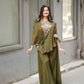 New trendy three piece indo western with sequence embroidered work