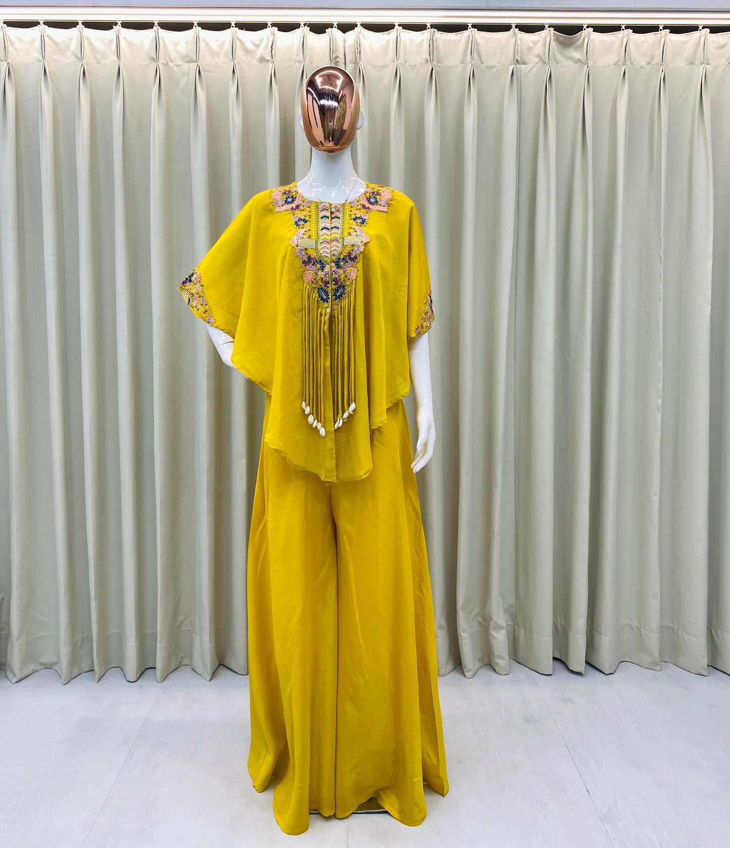New trendy three piece indo western with sequence embroidered work