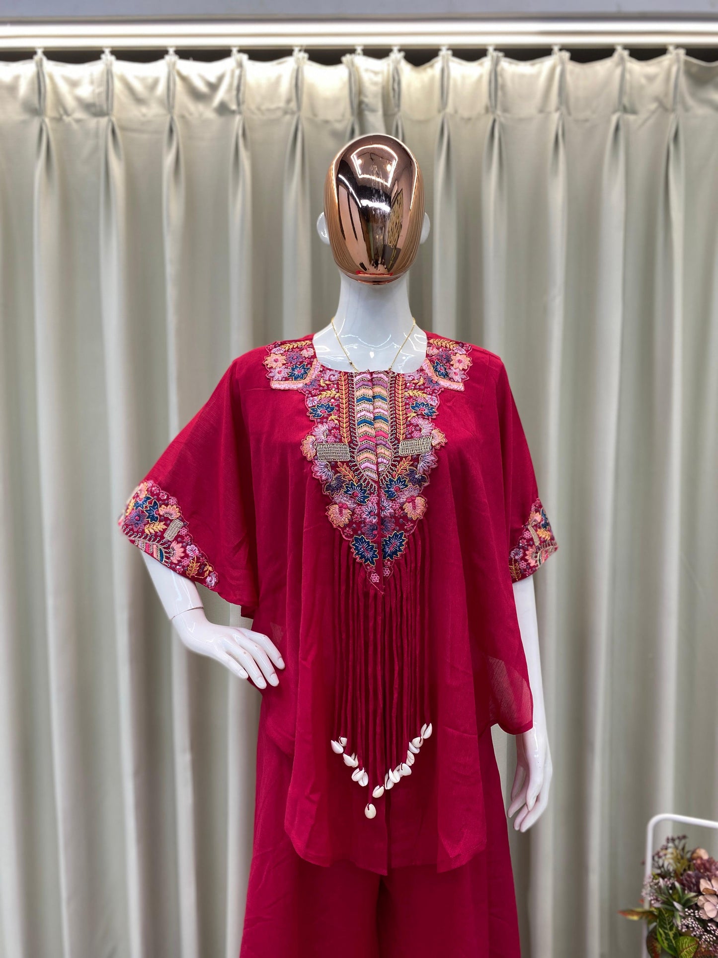 New trendy three piece indo western with sequence embroidered work