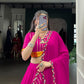 Celebrate the colors and culture of Navratri in original mirror Gamthi work on flowy rayon fabric