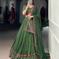 Celebrate the colors and culture of Navratri in original mirror Gamthi work on flowy rayon fabric