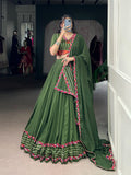 Celebrate the colors and culture of Navratri in original mirror Gamthi work on flowy rayon fabric