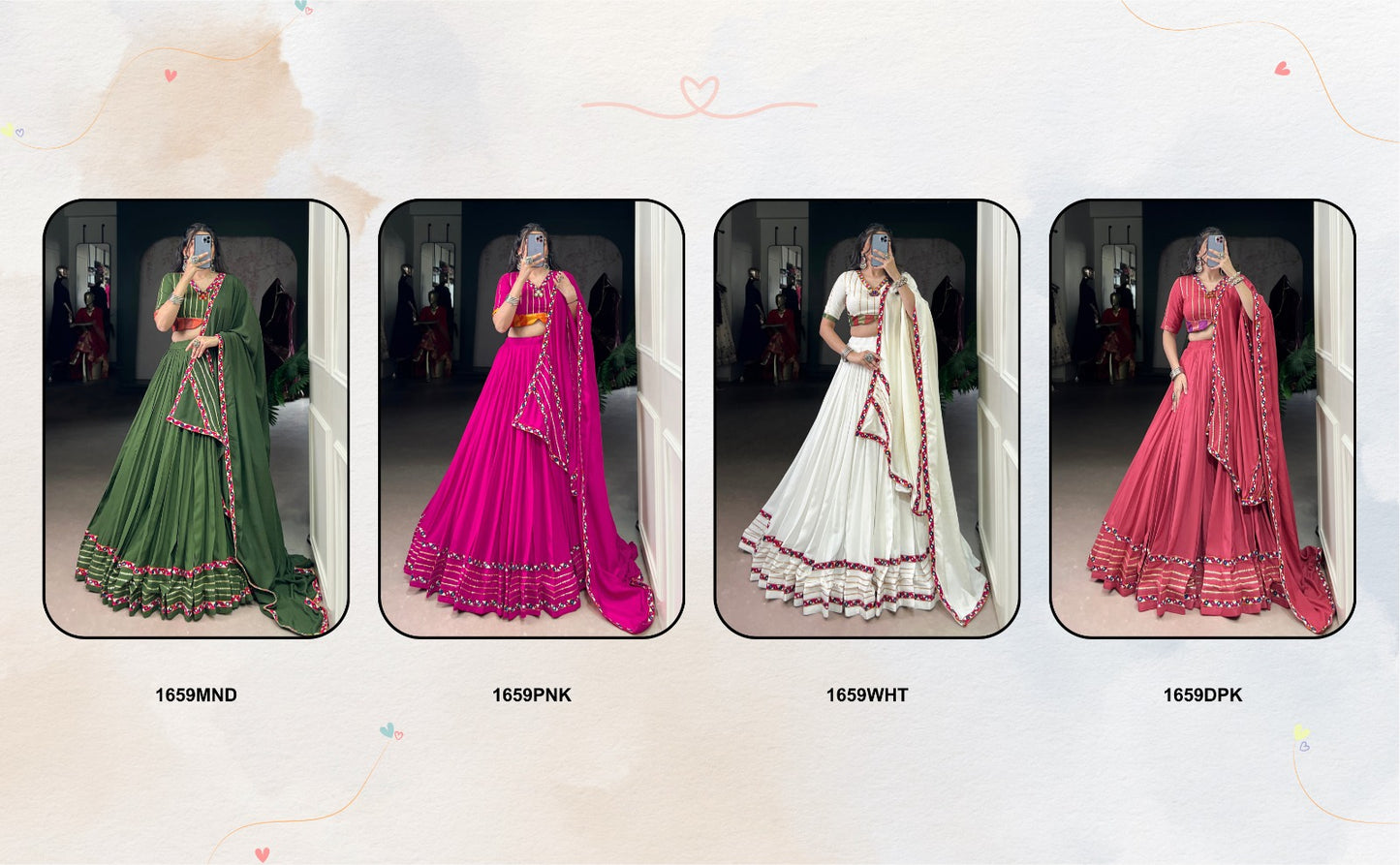 Celebrate the colors and culture of Navratri in original mirror Gamthi work on flowy rayon fabric