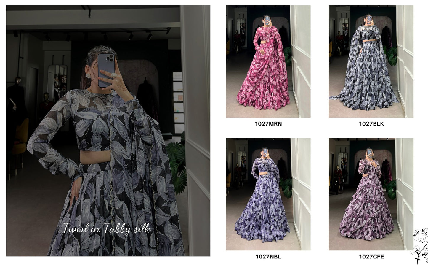 Glamorous, graceful, and glowing—Tabby silk with hotfix