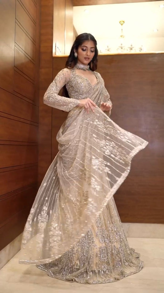 New ready to wear saree with long sleeves