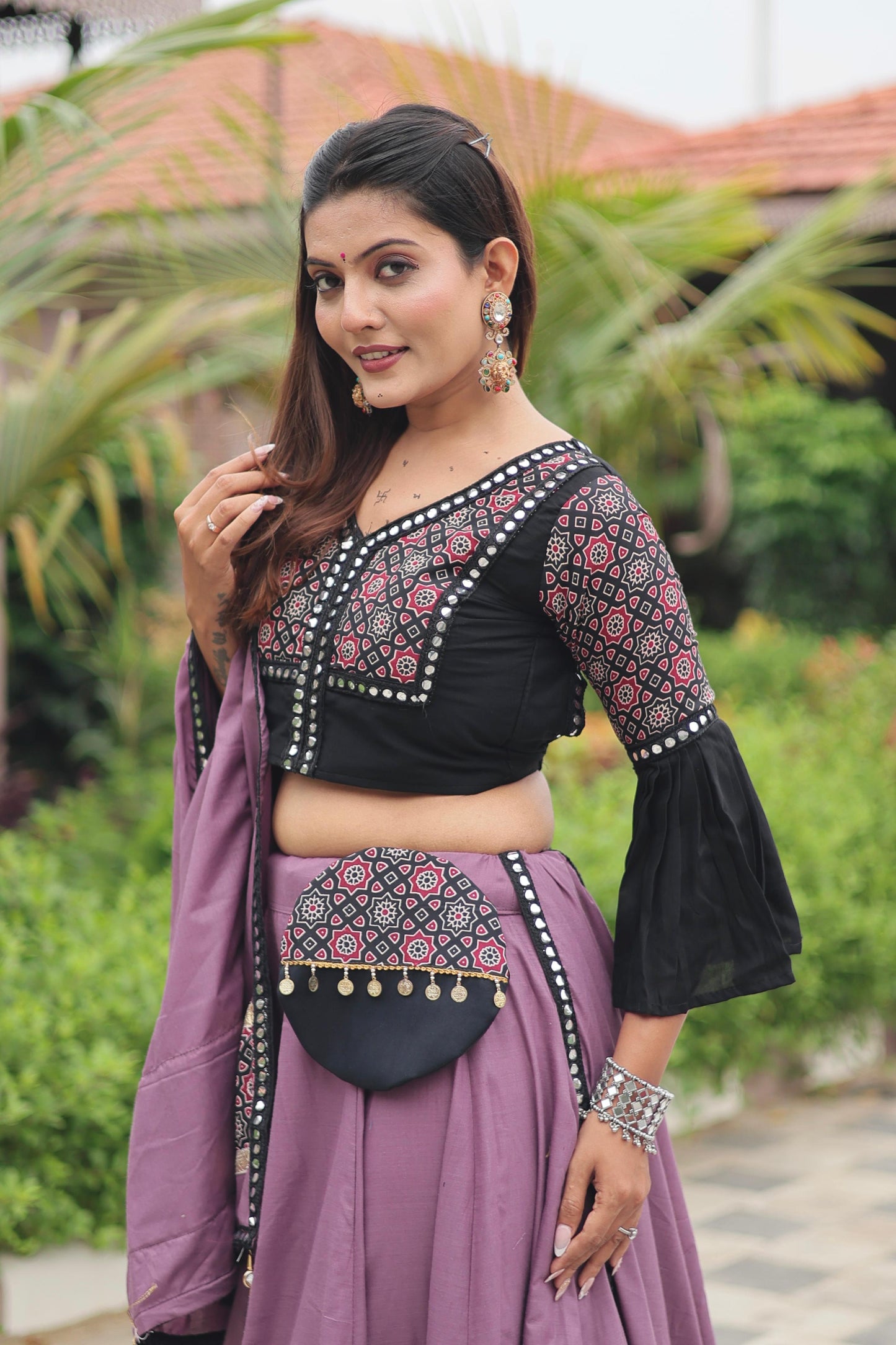 Launching Navratri Special Ajarakh Work Lehenga choli