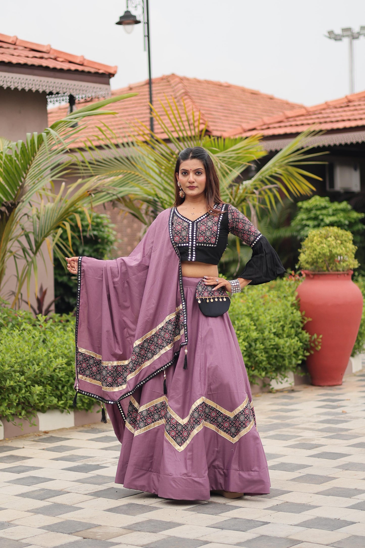 Launching Navratri Special Ajarakh Work Lehenga choli