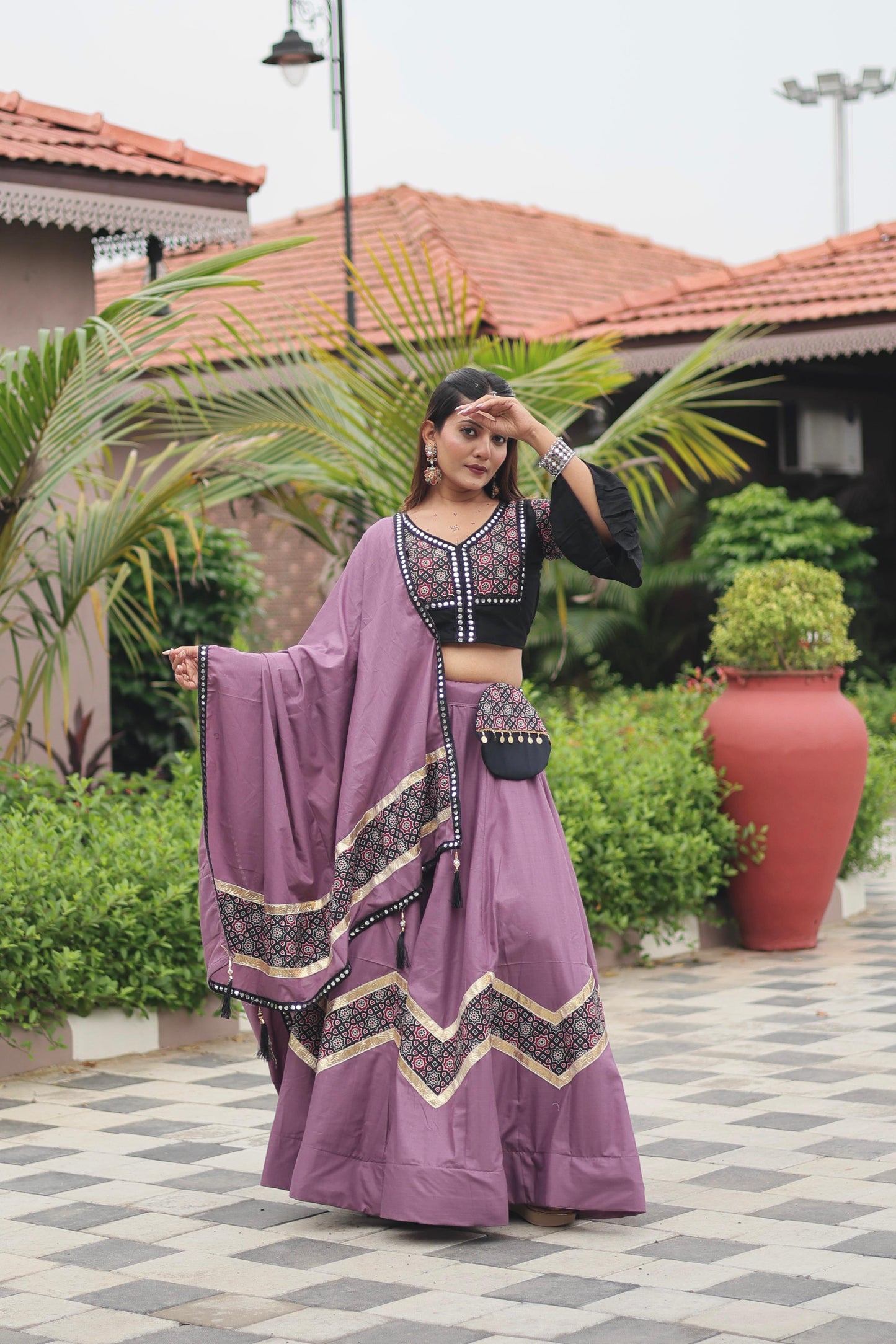 Launching Navratri Special Ajarakh Work Lehenga choli