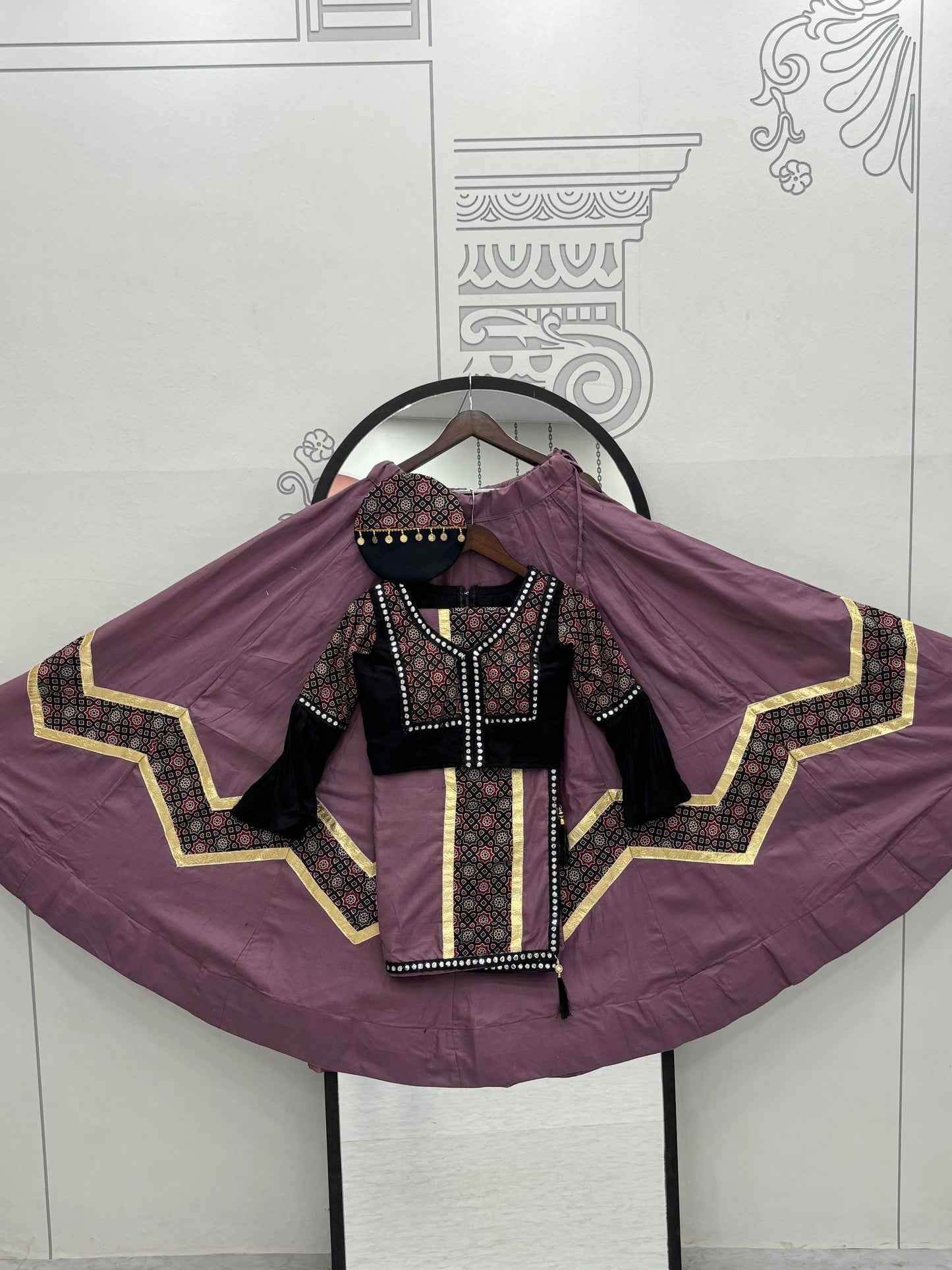 Launching Navratri Special Ajarakh Work Lehenga choli