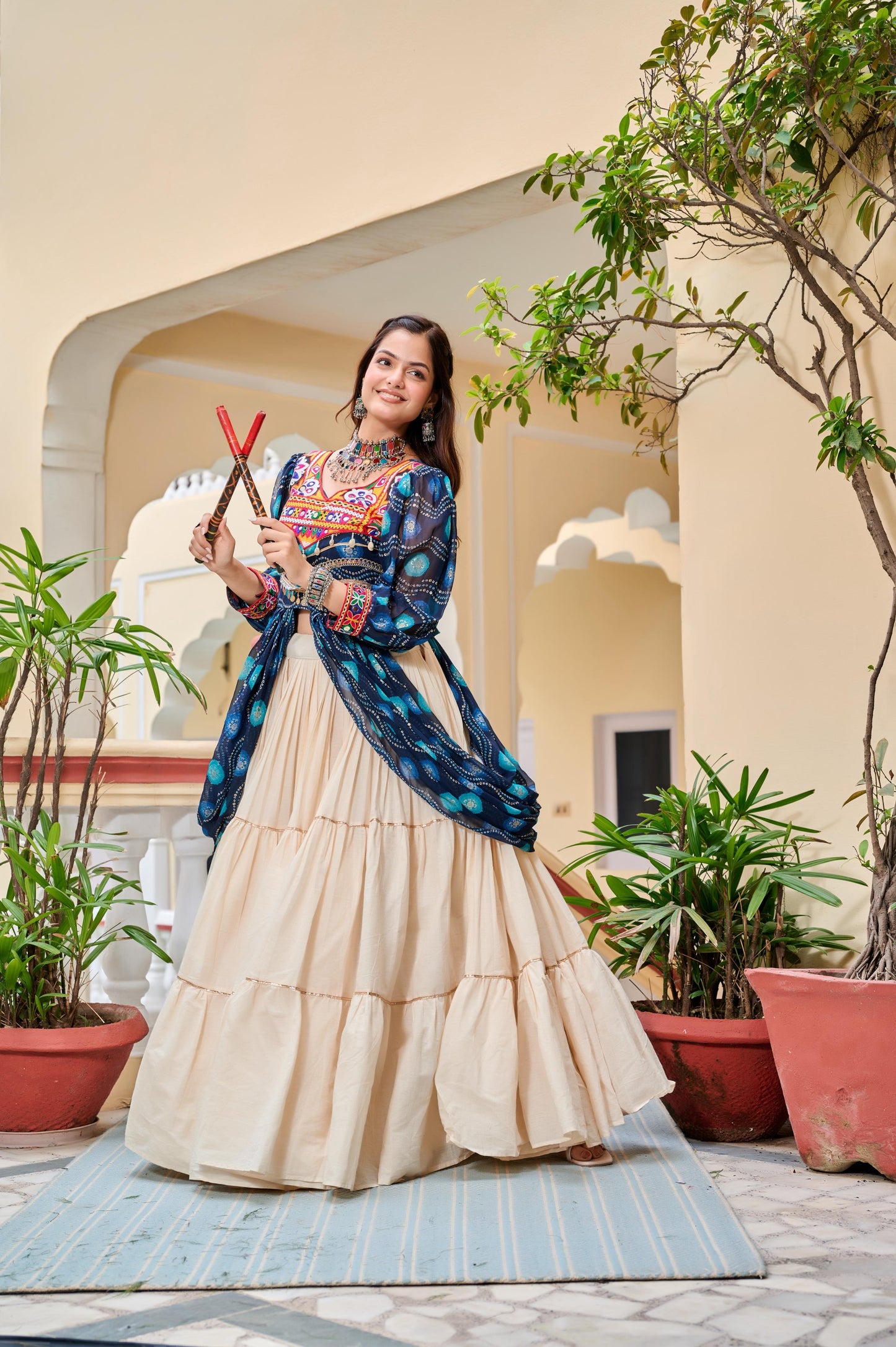 Launching Navratri Special Gamathi Work Lehenga choli