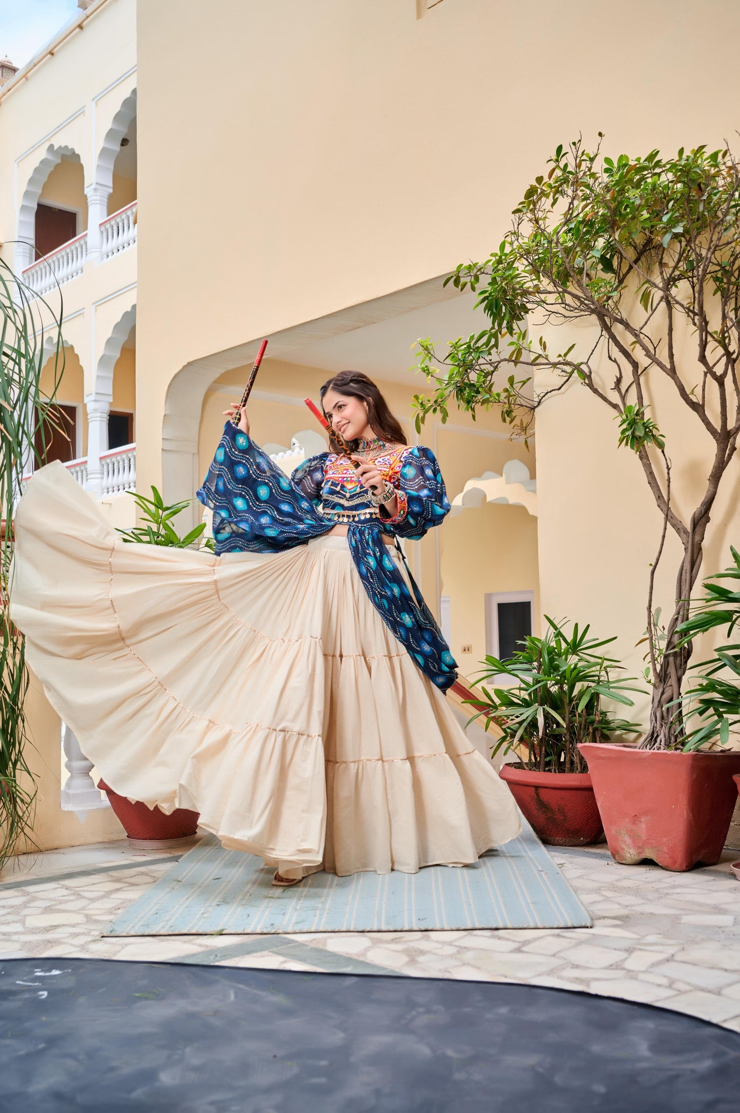 Launching Navratri Special Gamathi Work Lehenga choli