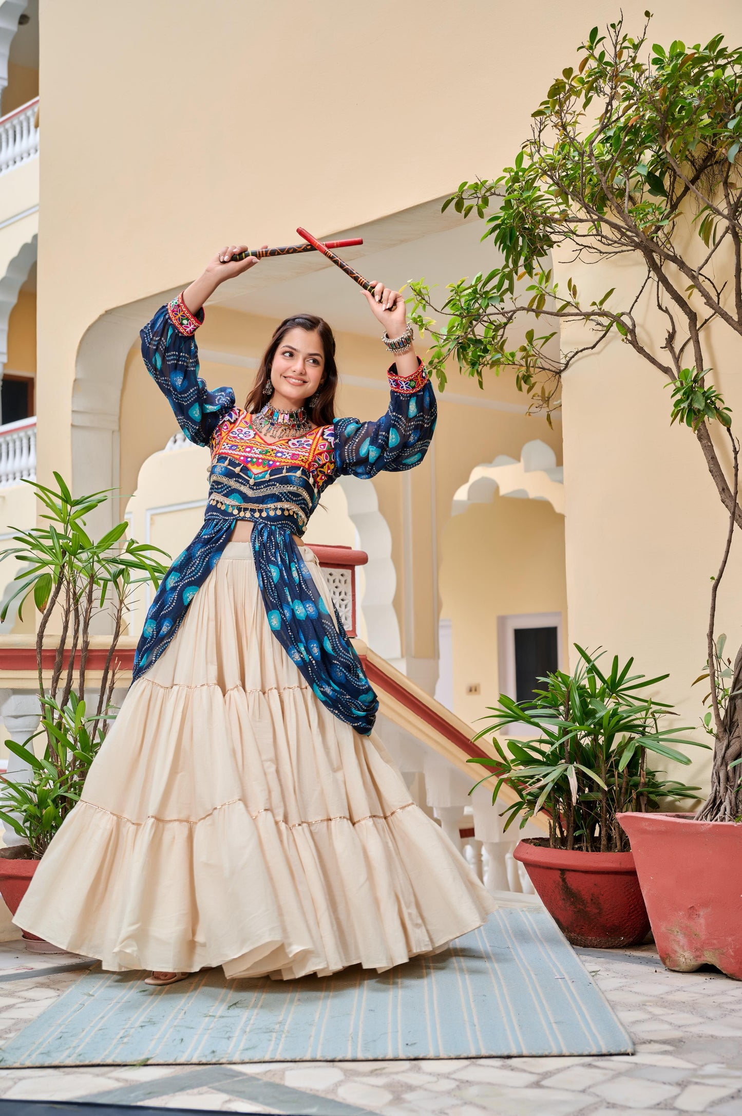 Launching Navratri Special Gamathi Work Lehenga choli
