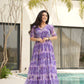 Desirable Women's Fully Flair Gown Made With Faux Georgette Fabrics With Print