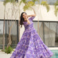 Desirable Women's Fully Flair Gown Made With Faux Georgette Fabrics With Print