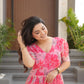 Desirable Women's Fully Flair Gown Made With Faux Georgette Fabrics With Print
