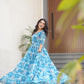 Desirable Women's Fully Flair Gown Made With Faux Georgette Fabrics With Print