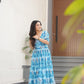 Desirable Women's Fully Flair Gown Made With Faux Georgette Fabrics With Print
