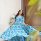 Desirable Women's Fully Flair Gown Made With Faux Georgette Fabrics With Print