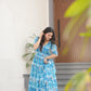 Desirable Women's Fully Flair Gown Made With Faux Georgette Fabrics With Print