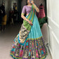 Women's Tussar Silk Lehenga Choli Set with Floral and Foil Print