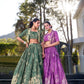 Tussar Silk Floral Print Jacket Lehenga Set Festive Wear