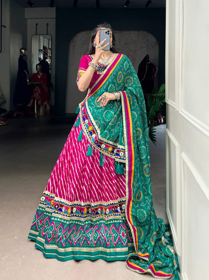 Monarch Latest Ikat Printed Patola Dola Silk Lehenga Choli With Traditiona Dupatta and Separate Blouse Pis