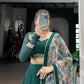 Memorial Green Thread embroidered Work Georgette Lehenga Choli